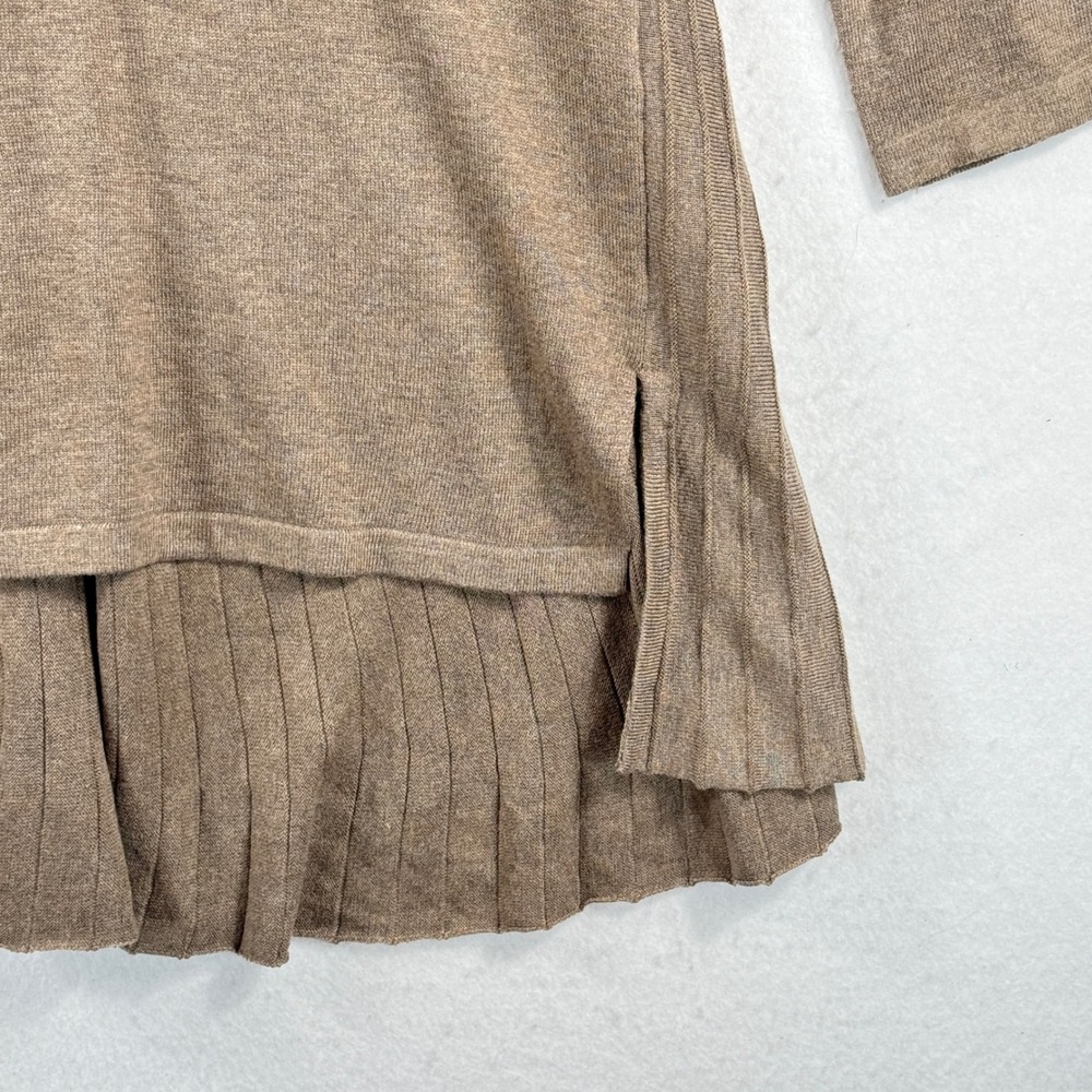 Soft Surroundings Cassandra Tunic Top Women Medium Brown Cowl Neck Earthy Cozy - Picture 3 of 9